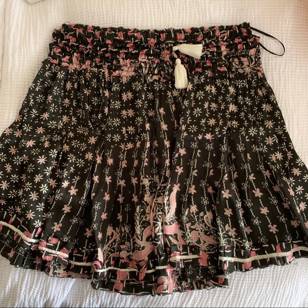 Poupette St Barth smocked black skirt